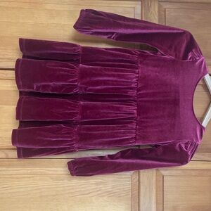Dark red/burgundy velvet dress. Perfect for the holidays!
